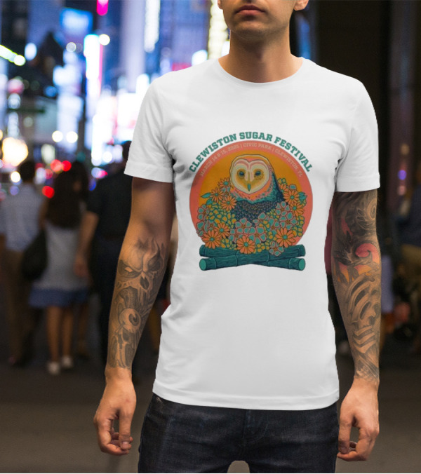 Clewiston Sugar Festival March 14-15 2025 Civic Park Clewiston FL Owl And Flowers T-Shirt
