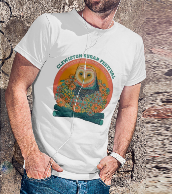 Clewiston Sugar Festival March 14-15 2025 Civic Park Clewiston FL Owl And Flowers T-Shirt
