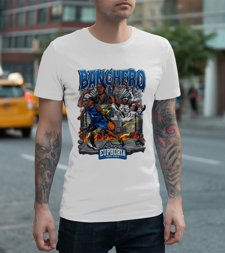 Banchero Planet Euphoria 1950-2024 Basketball Skyline Dynamics T-Shirt