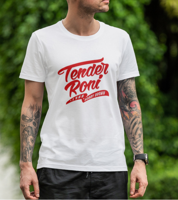 Tender Roni 1988 Bobby Brown Bold Red Lettering T-Shirt