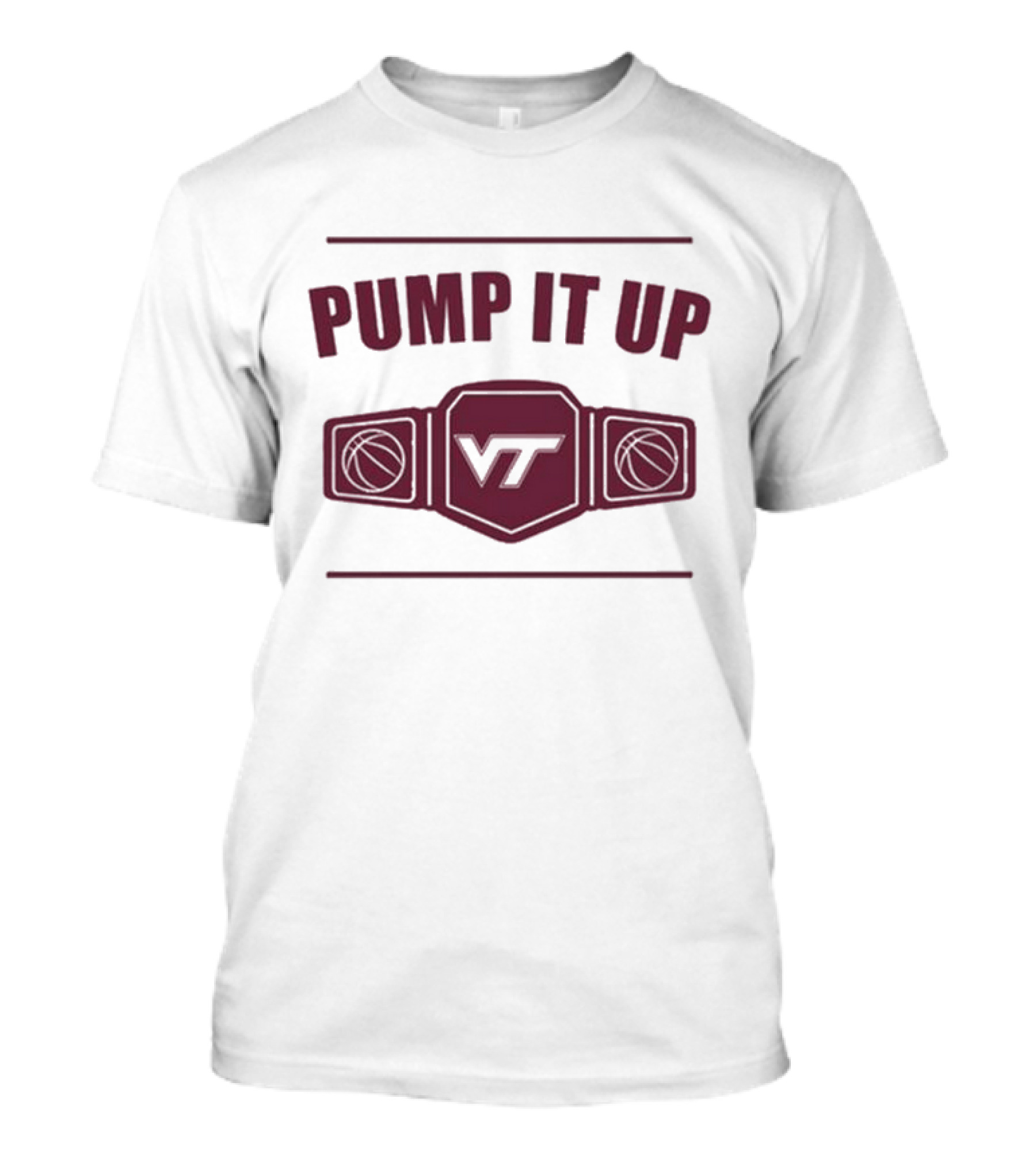 Virginia Tech VT Pump It Up Basketball Championship Belt T-Shirt