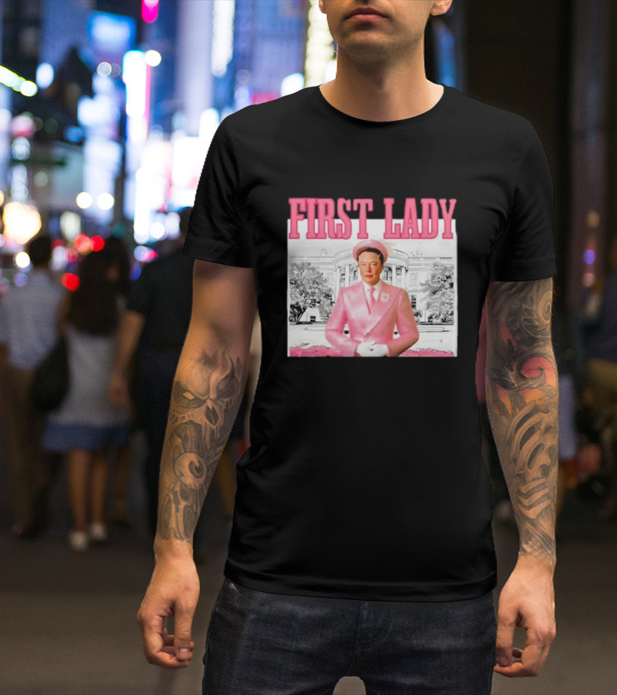 Mitali Parmar2 Elon Musk Pink First Lady White House T-Shirt