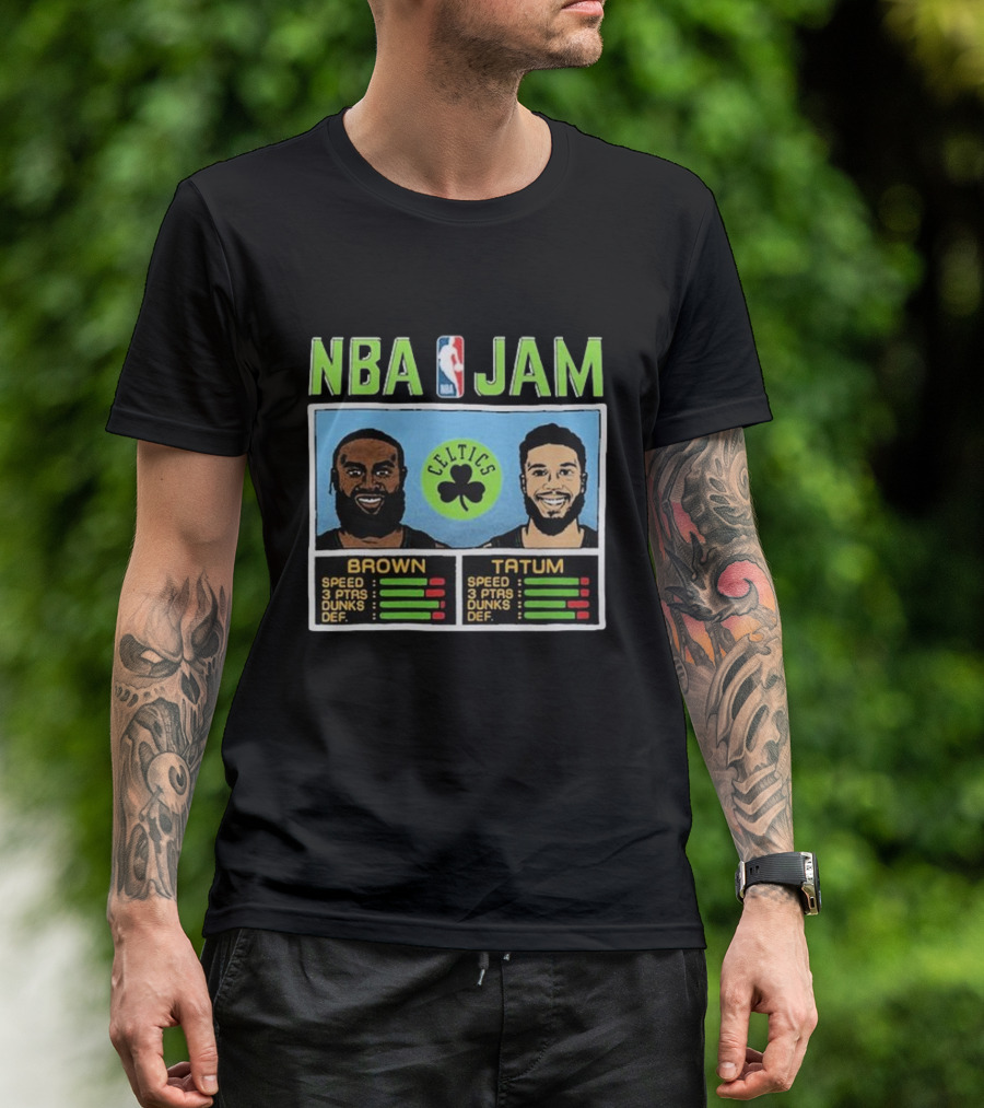 Nba Jam Celtics Brown Tatum Stats T-Shirt