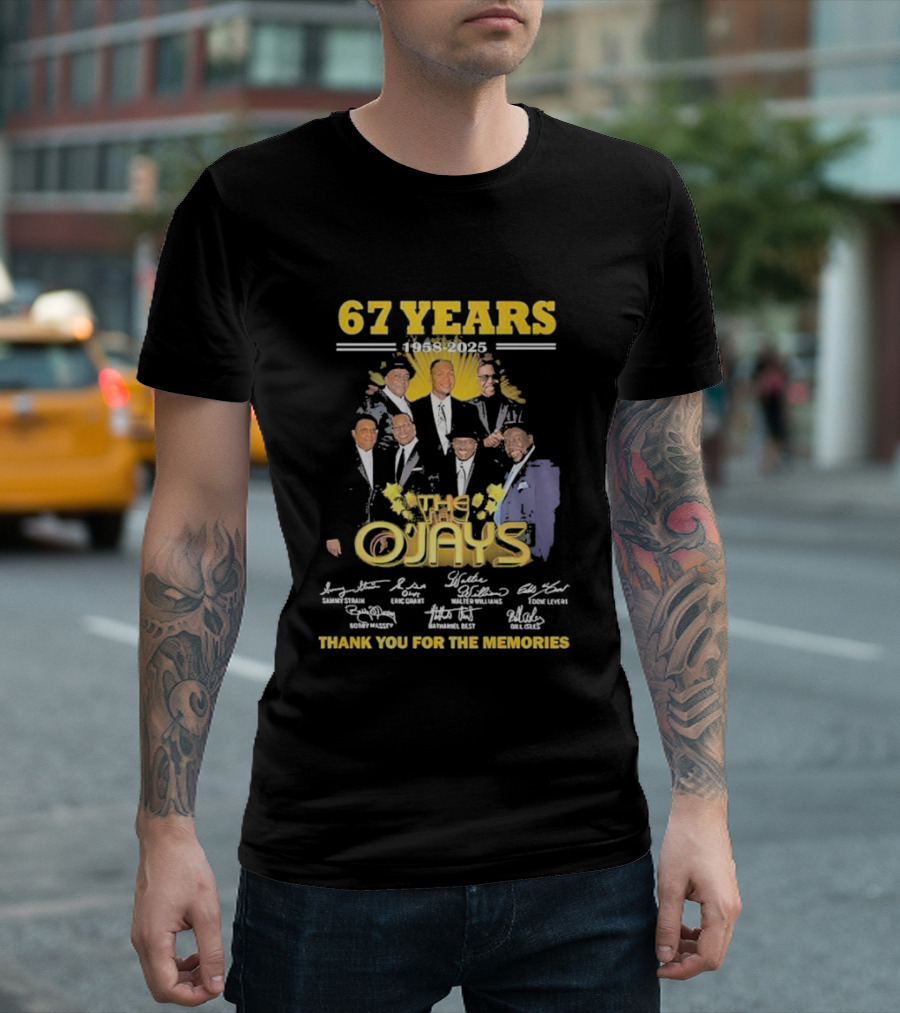 67 Years 1958-2025 The O'Jays Signatures Thank You For The Memories T-Shirt
