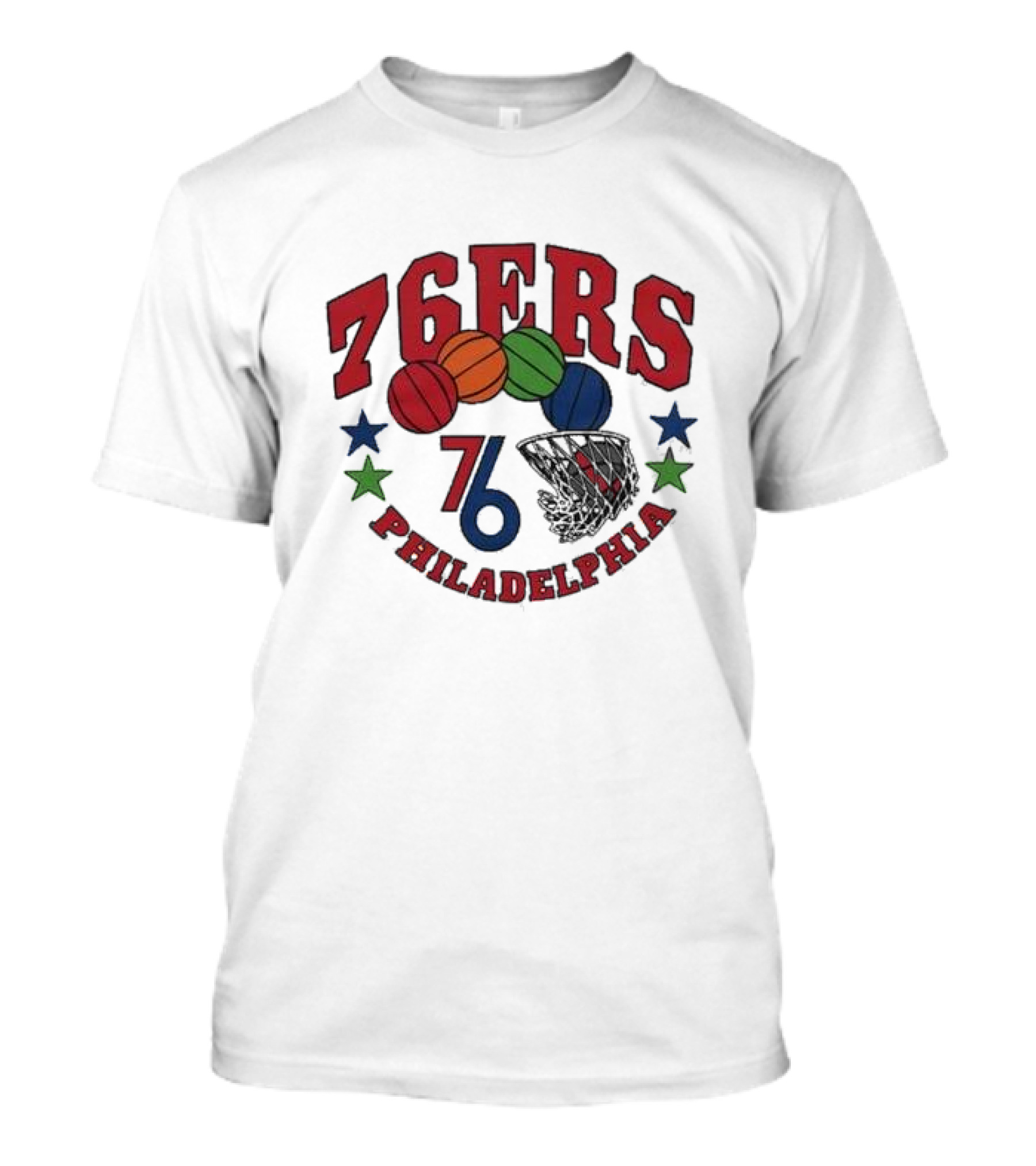 Philadelphia 76ers Multicolor Basketball Stars 76 City Edition T-Shirt