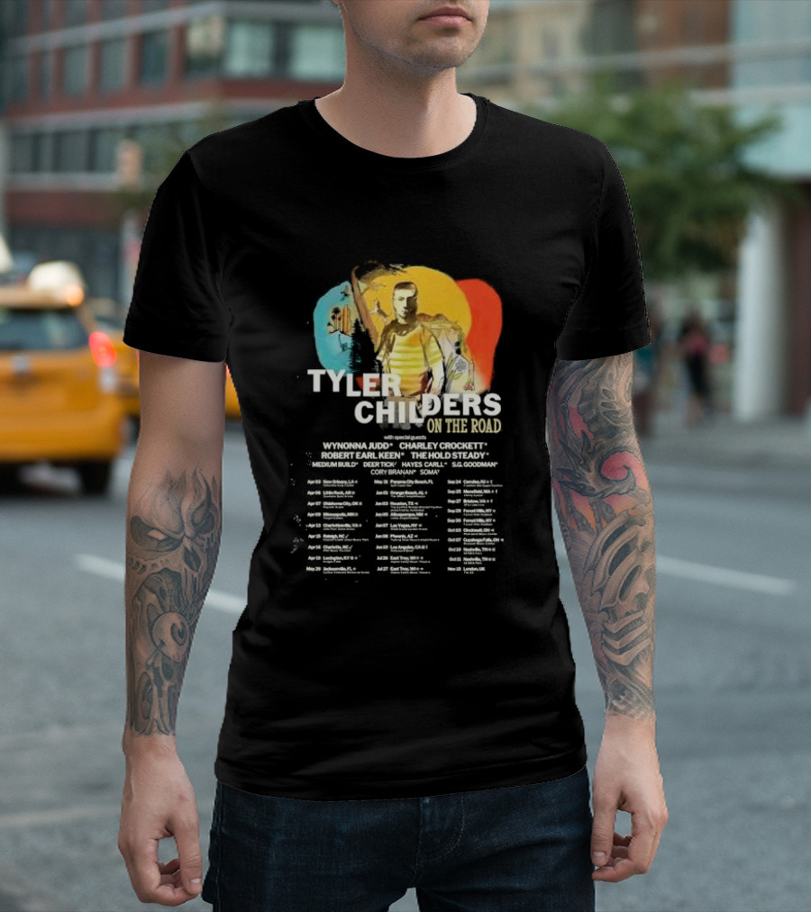 Tyler Childers On The Road Tour 2025 With Special Guests Wynonna Judd Charley Crockett Robert Earl Keen The Hold Steady T-Shirt