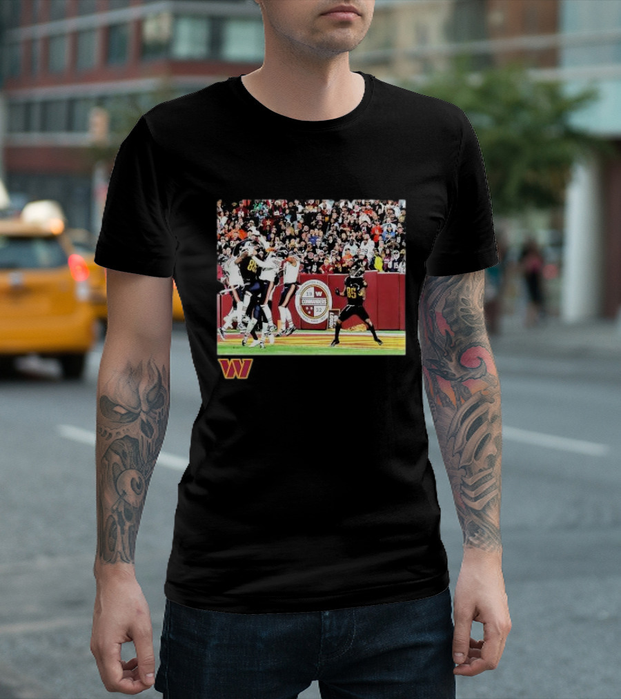 Washington Commanders Noah Brown Black NFL Flash Features Week 8 Action Scene T-Shirt