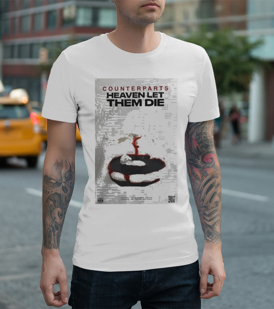 Counterparts Heaven Let Them Die EP Cover Glitch Effect Blood T-Shirt