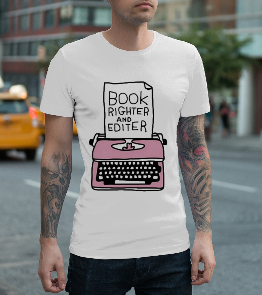 Zoe Bread Book Righter and Editer Pink Typewriter T-Shirt