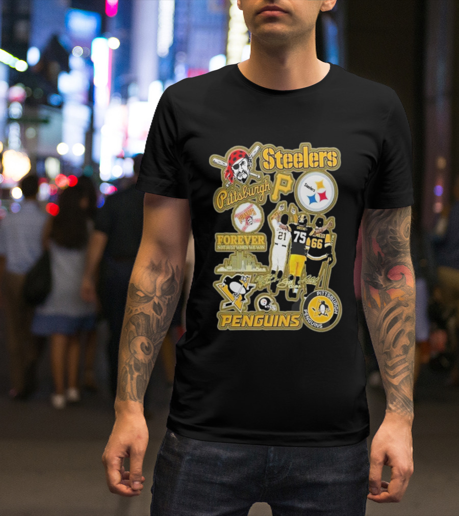 Steelers Penguins Pittsburgh Forever Fan Sports Icons And Passion T-Shirt