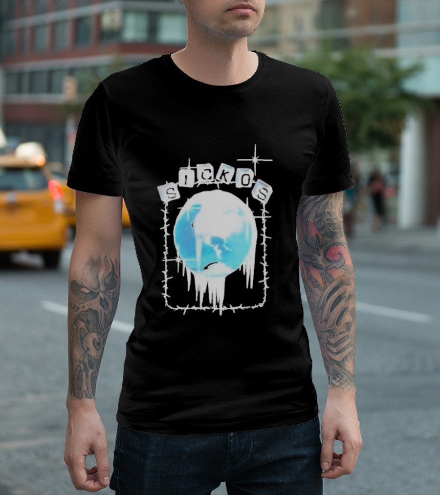 Zero Sickos Ice World with Barbed Wire T-Shirt