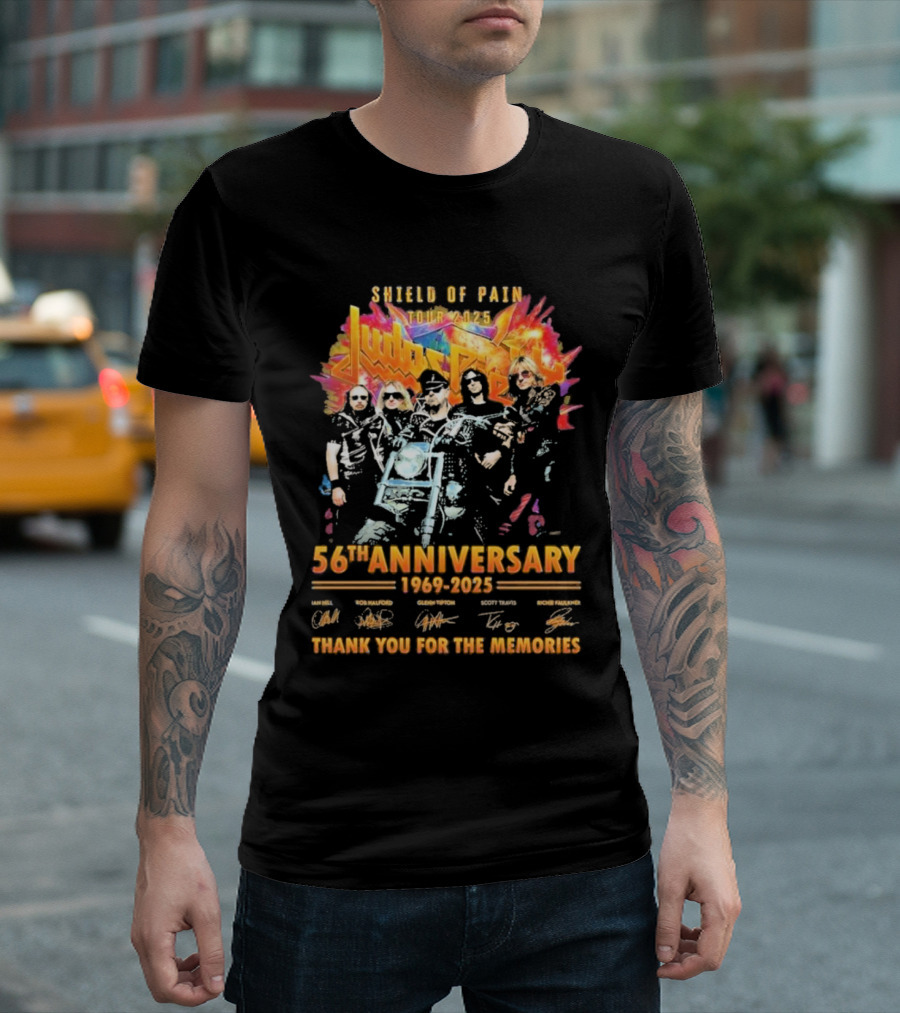 Judas Priest Shield Of Pain Tour 2025 56th Anniversary 1969-2025 Thank You For The Memories T-Shirt