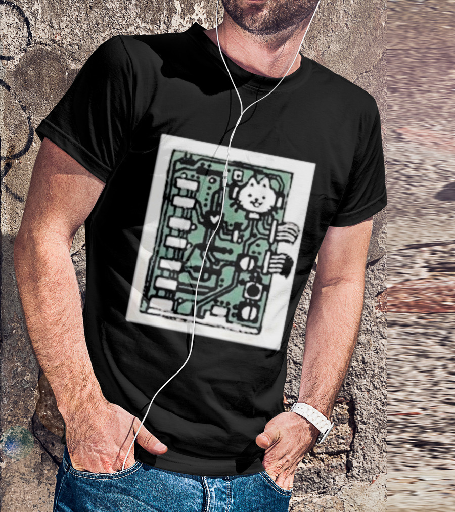 Cat Circuit Board Internals Of Electronics T-Shirt