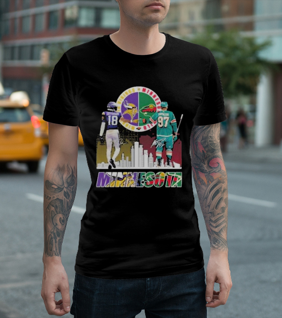Minnesota Vikings Justin Jefferson Minnesota Wild Kirill Kaprizov Minnesota Proud T-Shirt