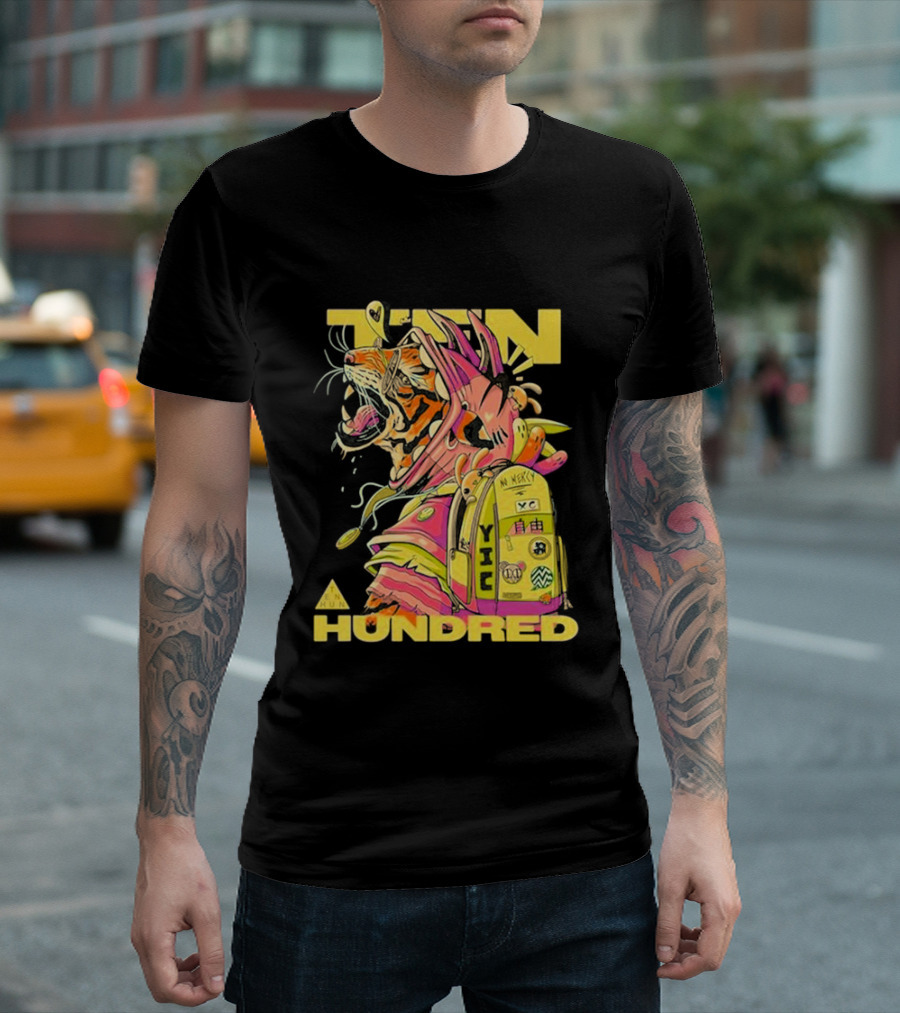 TENHUNDRED Tiger Backpack Wear Your Mask HUNDRED T-Shirt