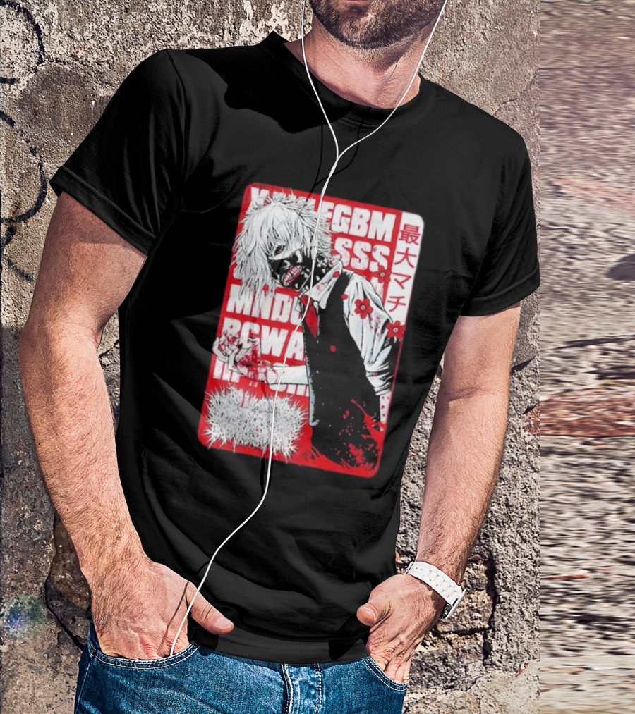 Xavleg Tokyo Ghoul Manga Style Character With Intense Red And White Graphics T-Shirt