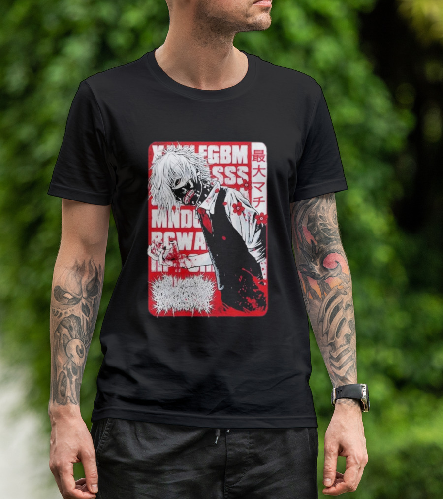 Xavleg Tokyo Ghoul Manga Style Character With Intense Red And White Graphics T-Shirt
