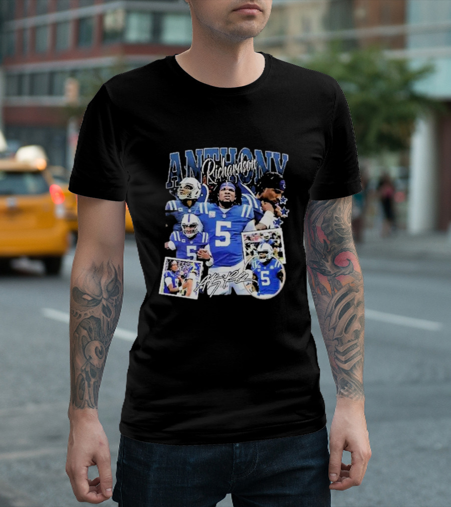 Anthony Richardson Indianapolis Colts Quarterback Number 5 Football Collage T-Shirt