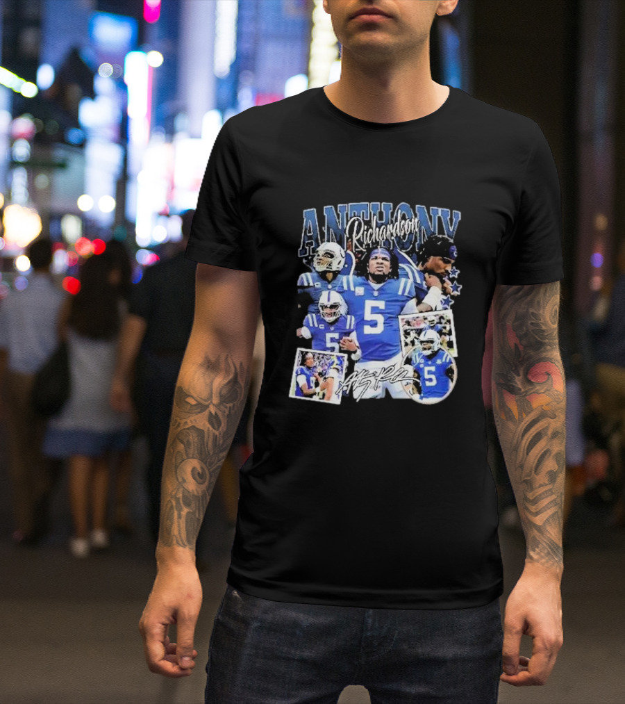Anthony Richardson Indianapolis Colts Quarterback Number 5 Football Collage T-Shirt