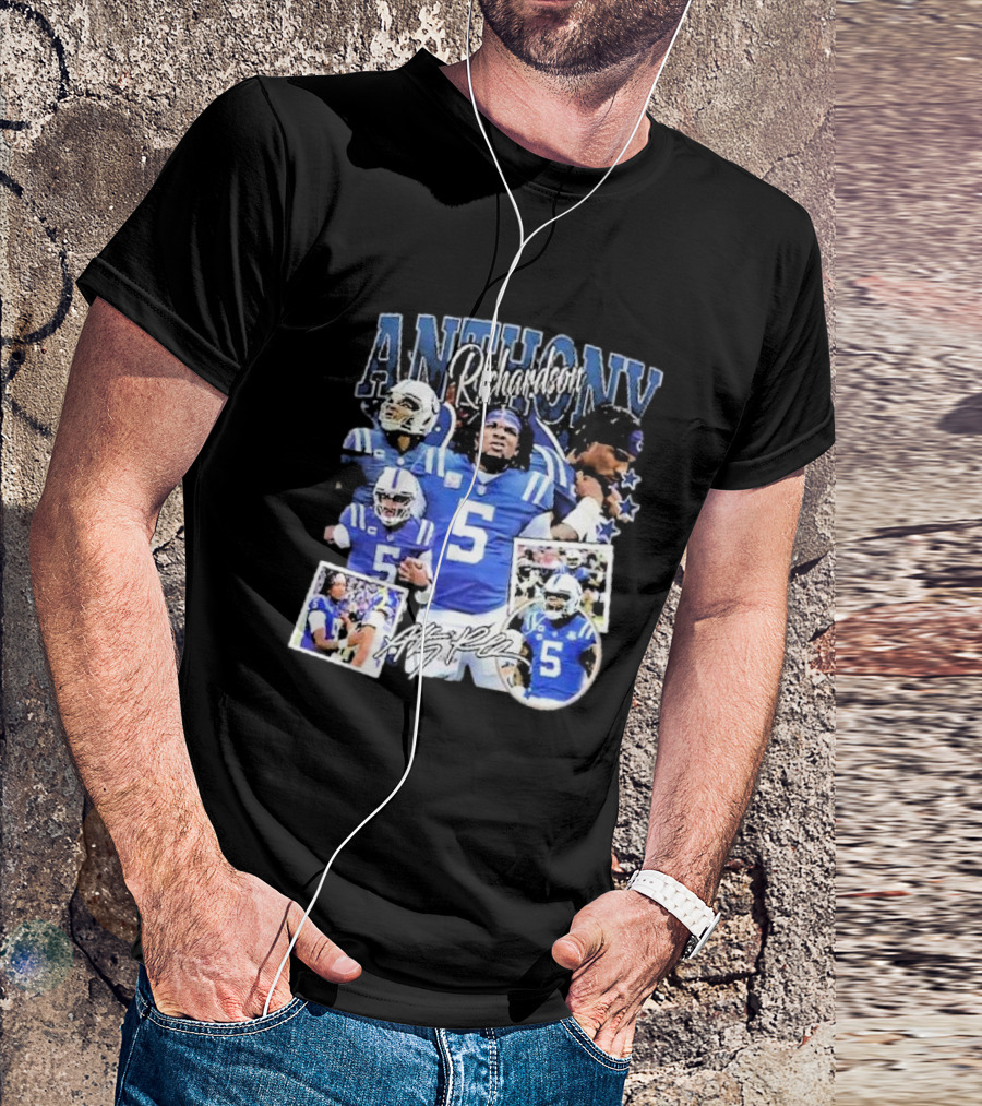 Anthony Richardson Indianapolis Colts Quarterback Number 5 Football Collage T-Shirt