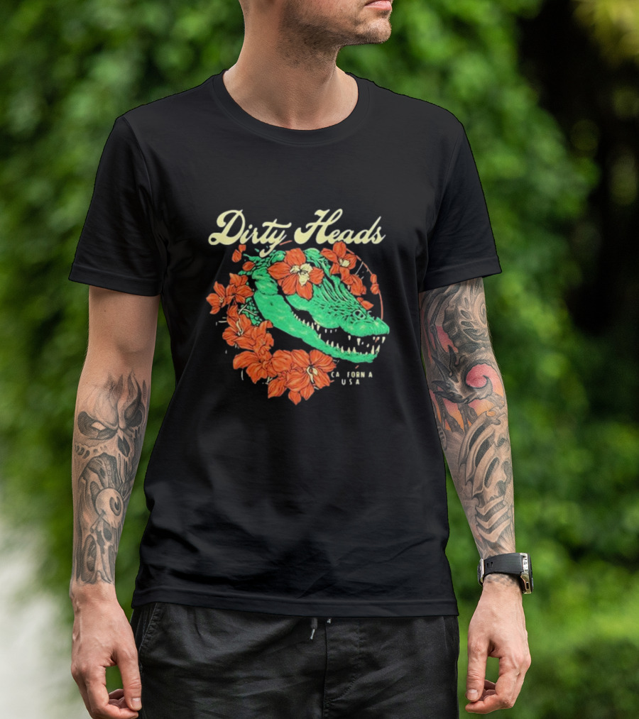 Dirty Heads California USA Floral Gator Pepper 2024 Holiday T-Shirt