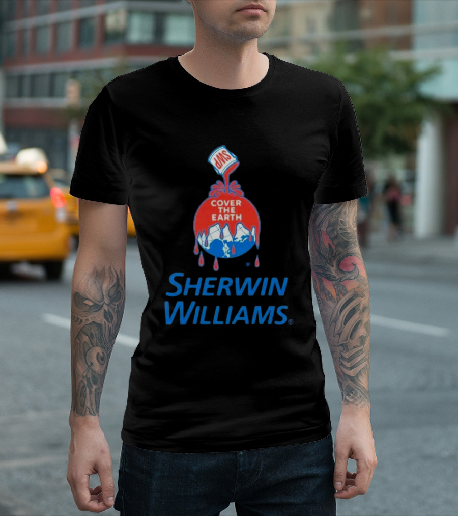 Sherwin Williams Cover the Earth Logo Iconic Branding T-Shirt