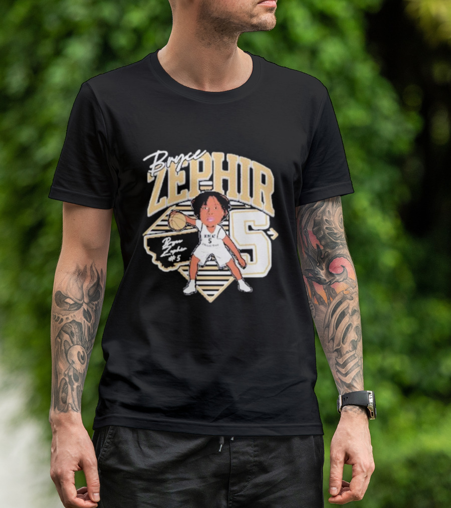Bryce Zephir 5 Basketball Montana State Guard T-Shirt