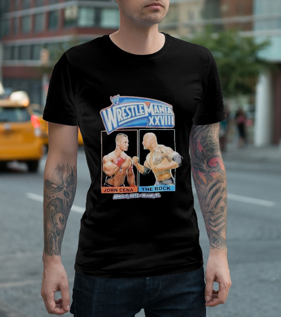 WrestleMania XXVIII John Cena Vs The Rock April 1, 2012 Miami, FL T-Shirt