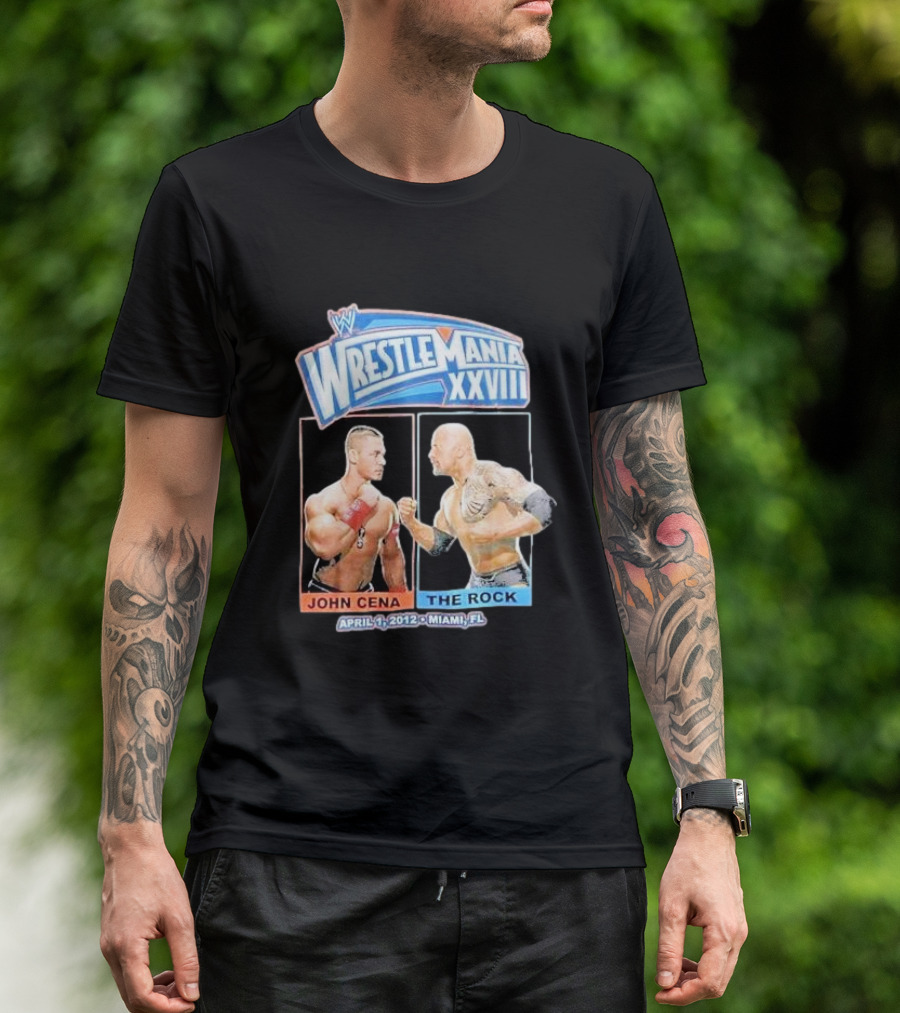 WrestleMania XXVIII John Cena Vs The Rock April 1, 2012 Miami, FL T-Shirt