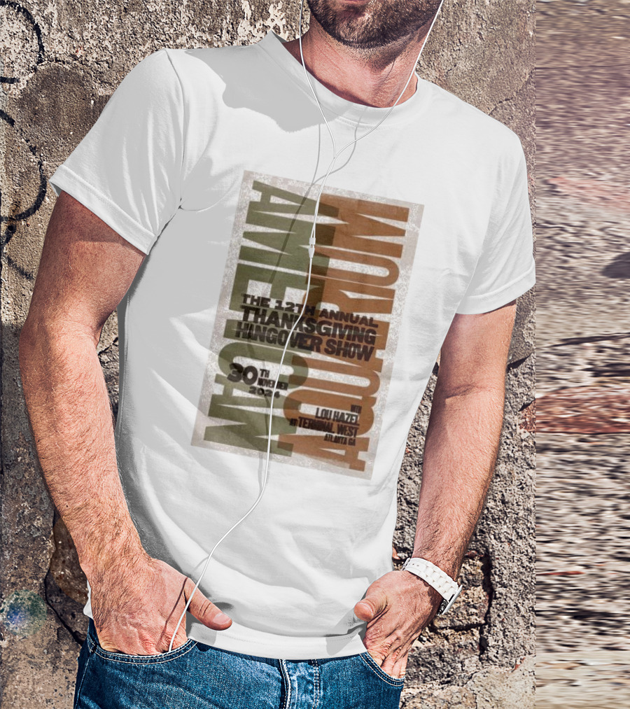 The 12th Annual Thanksgiving Hangover Show Featuring American Aquarium November 30 2024 Terminal West Atlanta GA T-Shirt