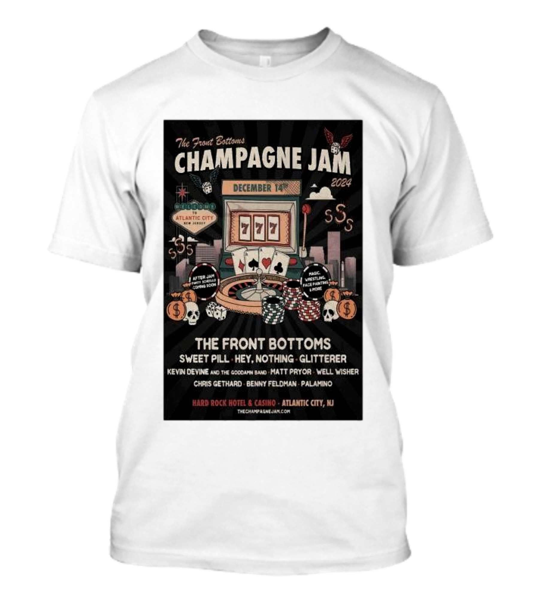 The Front Bottoms Champagne Jam 2024 December 14 Atlantic City NJ Hard Rock Hotel And Casino T-Shirt
