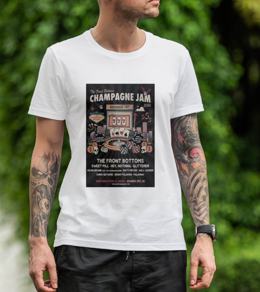 The Front Bottoms Champagne Jam 2024 December 14 Atlantic City NJ Hard Rock Hotel And Casino T-Shirt