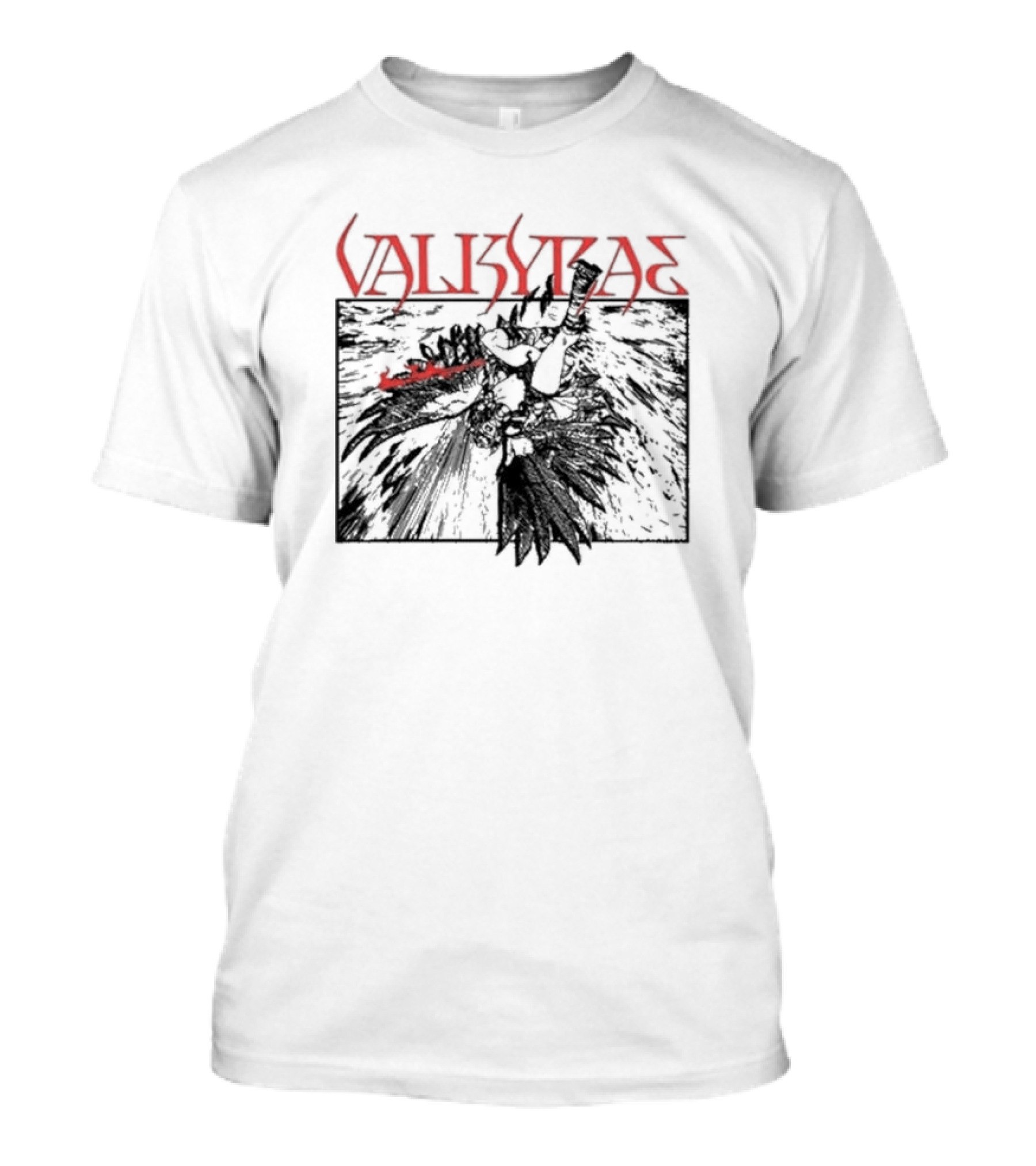 Valkyrae Red And Black Distressed Graphic Box T-Shirt