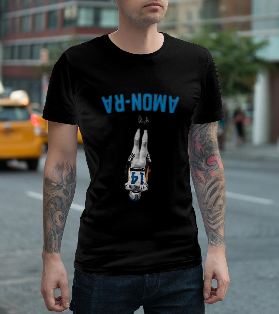 Amon-Ra St. Brown 14 Middle Finger T-Shirt