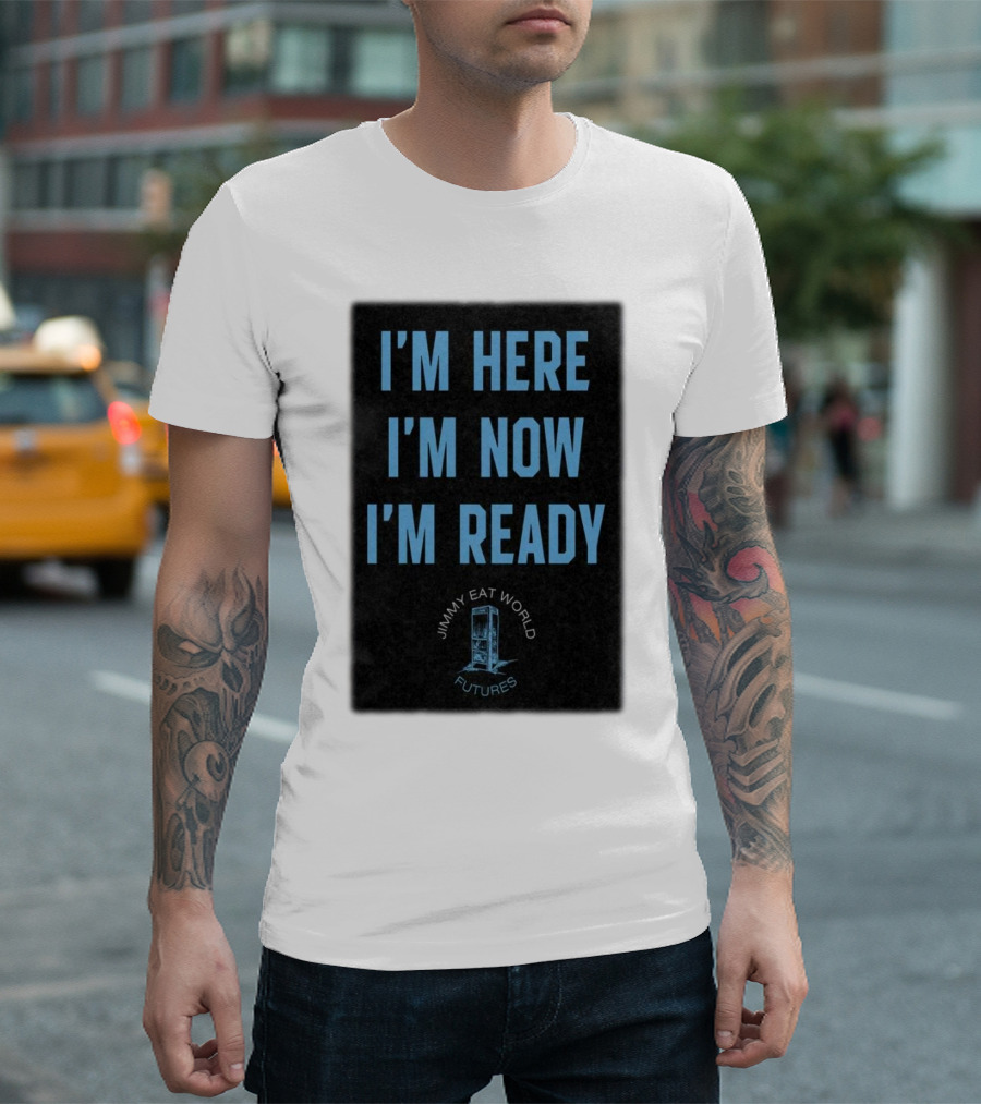 Jimmy Eat World Futures I'm Here I'm Now I'm Ready 20th Anniversary Oxford Pennant Camp Flag T-Shirt