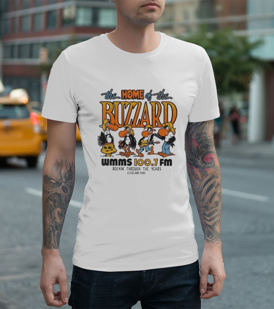 The Home of the Buzzard WMMS 100.7 FM Rockin' Through the Years Cleveland Ohio T-Shirt