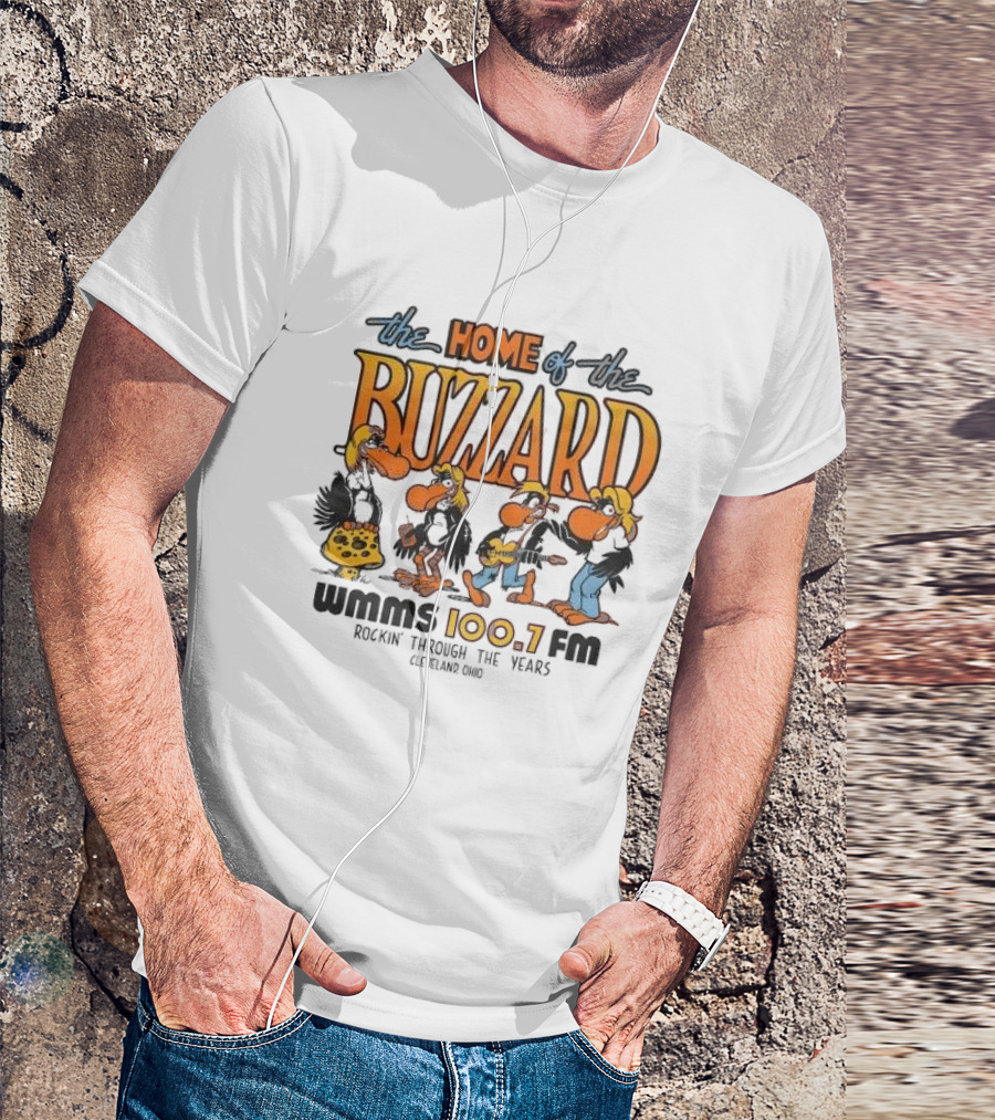 The Home Of The Buzzard WMMS 100.7 FM Rockin' Through The Years Cleveland Ohio T-Shirt