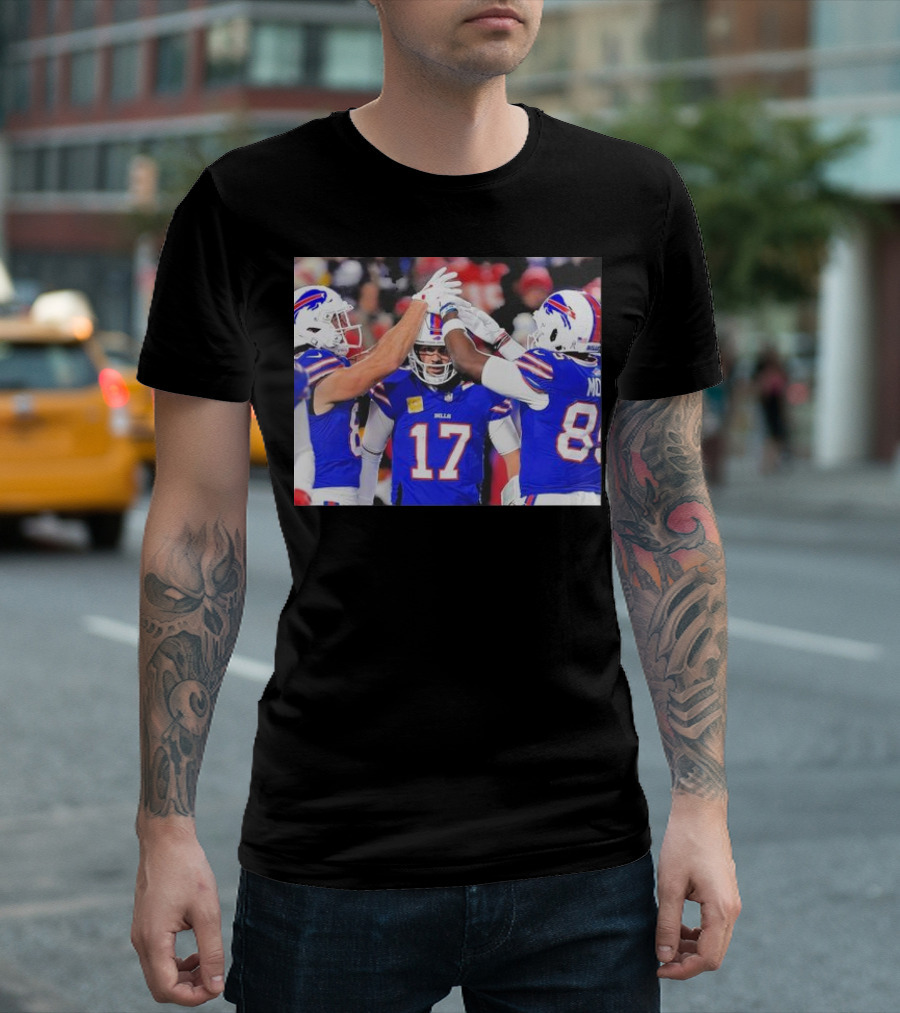 Josh Allen Buffalo Bills NFL Team Celebration Week 11 Game 17 Jersey T-Shirt