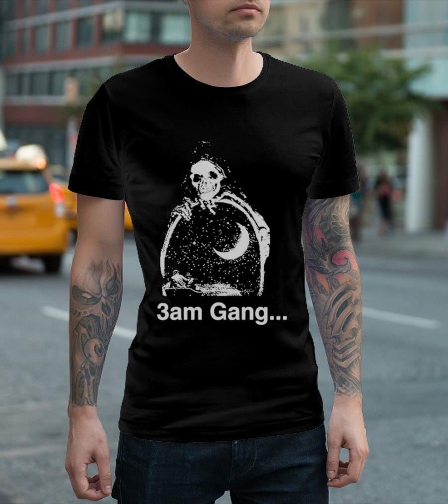 Sematary Grave Man 3 Am Gang Skeleton Moon Motif T-Shirt