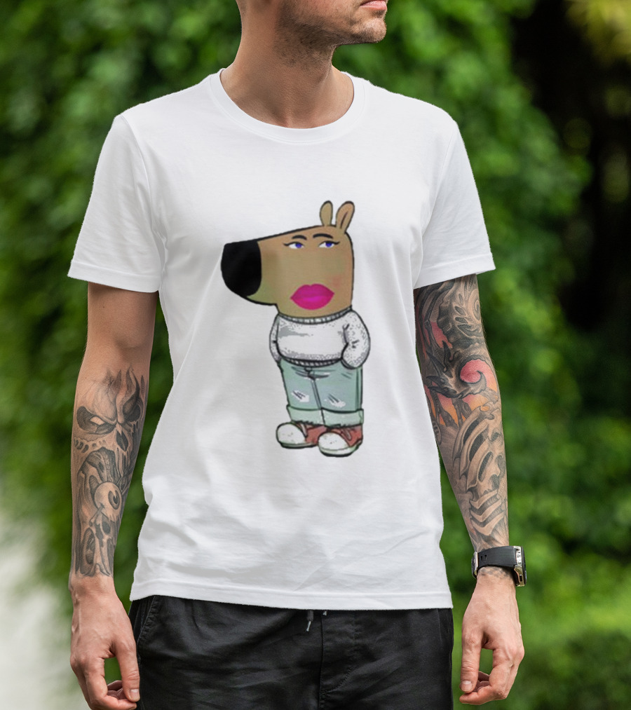 I’m Just A Chill Girl With Cartoon Dog Figure T-Shirt
