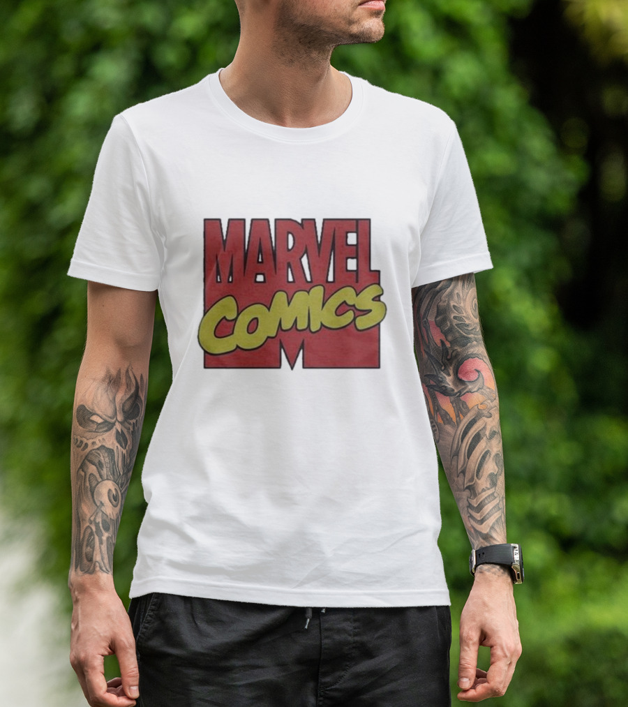 Marvel Comics Retro 1990 Bold Red Yellow T-Shirt