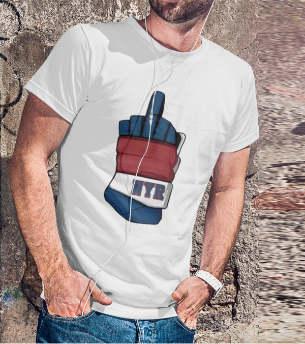 New York Rangers NYR Middle Finger Hockey Glove T-Shirt