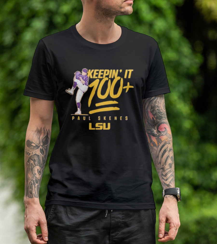 Keepin’ It 100+ Paul Skenes LSU Baseball T-Shirt