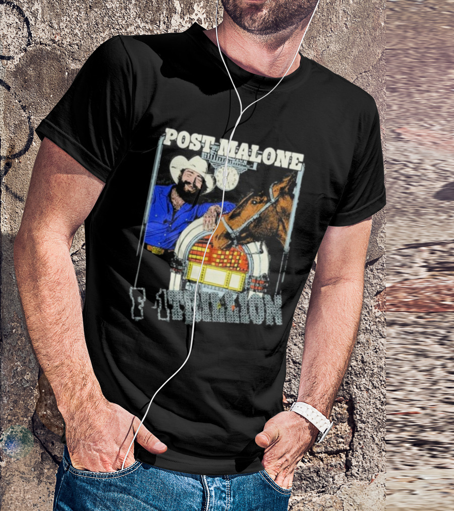 Post Malone F-1 Trillion Juke Box Cowboy And Horse Scene T-Shirt