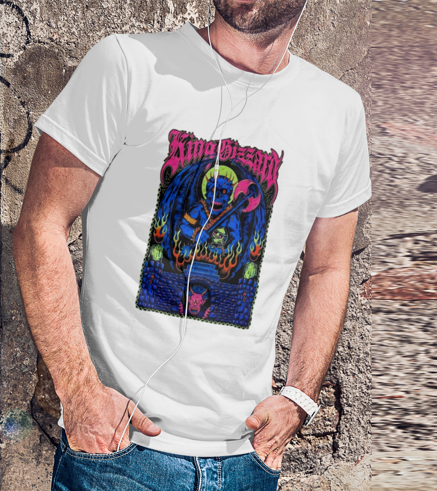 King Gizzard And The Lizard Wizard Nov 20 2024 The St. Augustine Amphitheatre St Augustine FL Tour Flaming Demon Axe Warrior T-Shirt