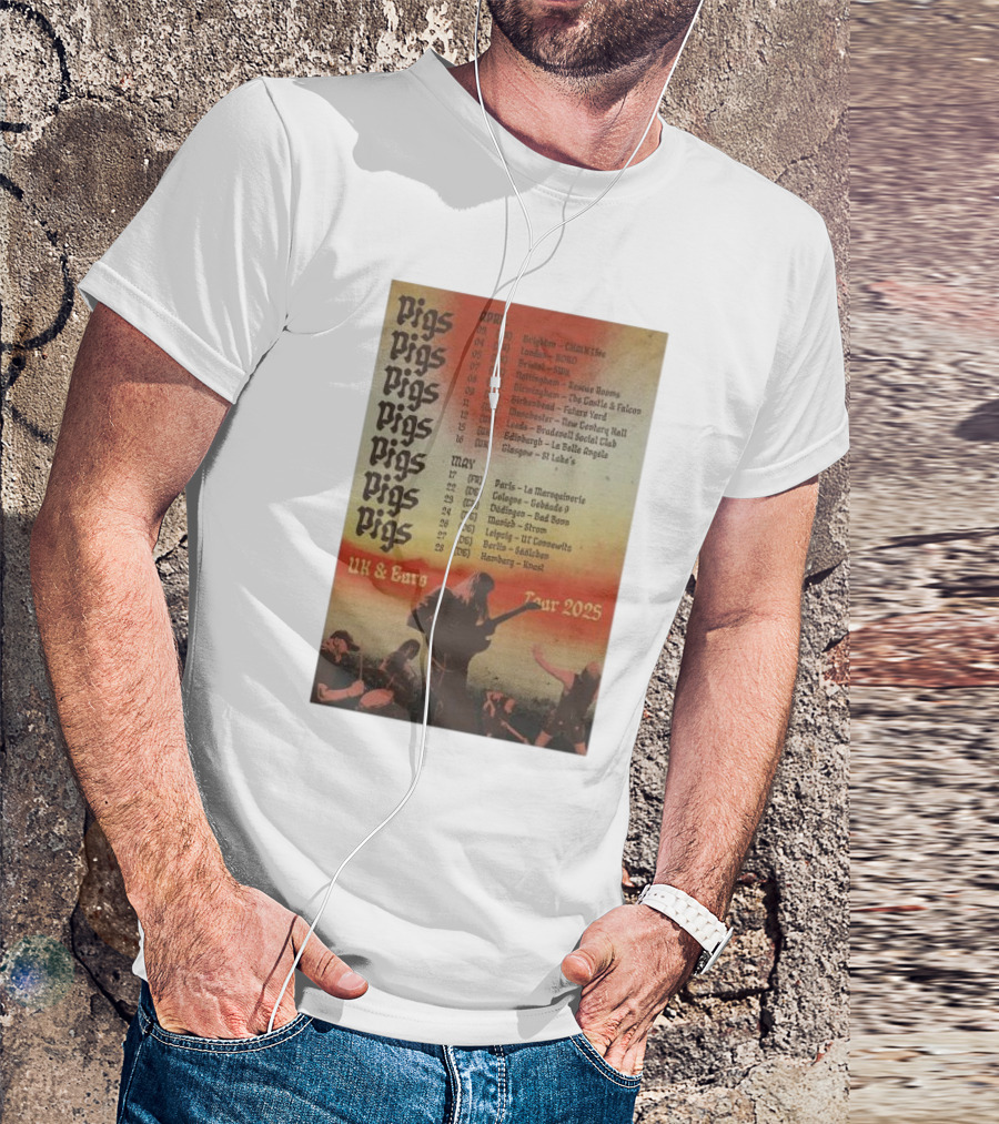Pigsx7 UK And Euro Tour 2025 Brighton To Hamburg April May Dates T-Shirt