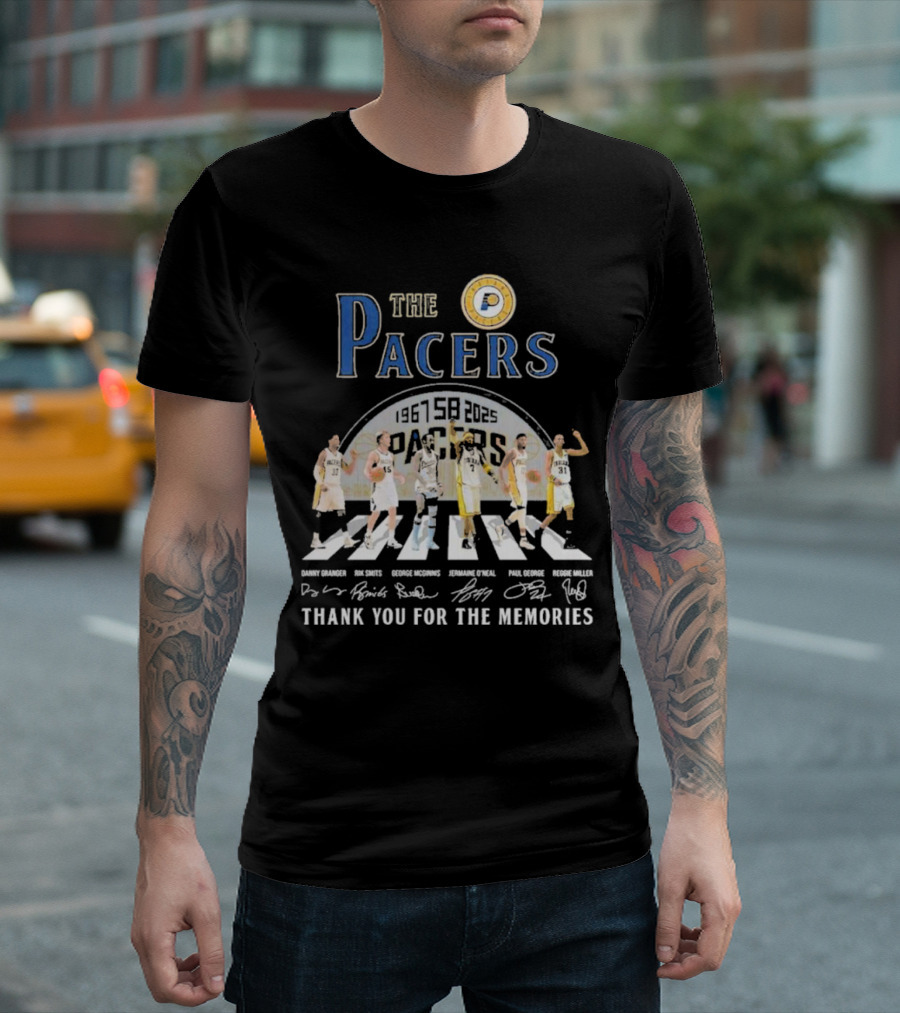 The Pacers 1967-2025 Thank You For The Memories Danny Granger Rik Smits George McGinnis Jermaine O'Neal Paul George Reggie Miller T-Shirt