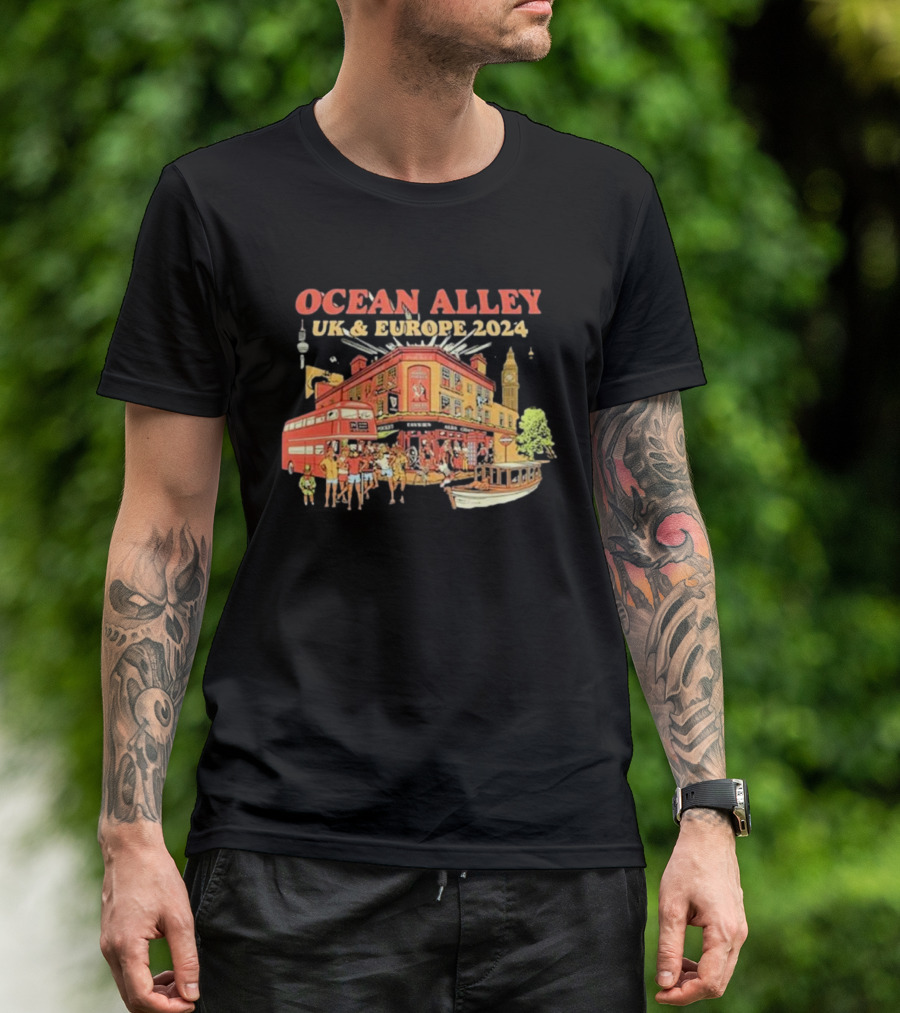 Ocean Alley UK And Europe 2024 Tour With London Red Bus And Iconic Big Ben T-Shirt