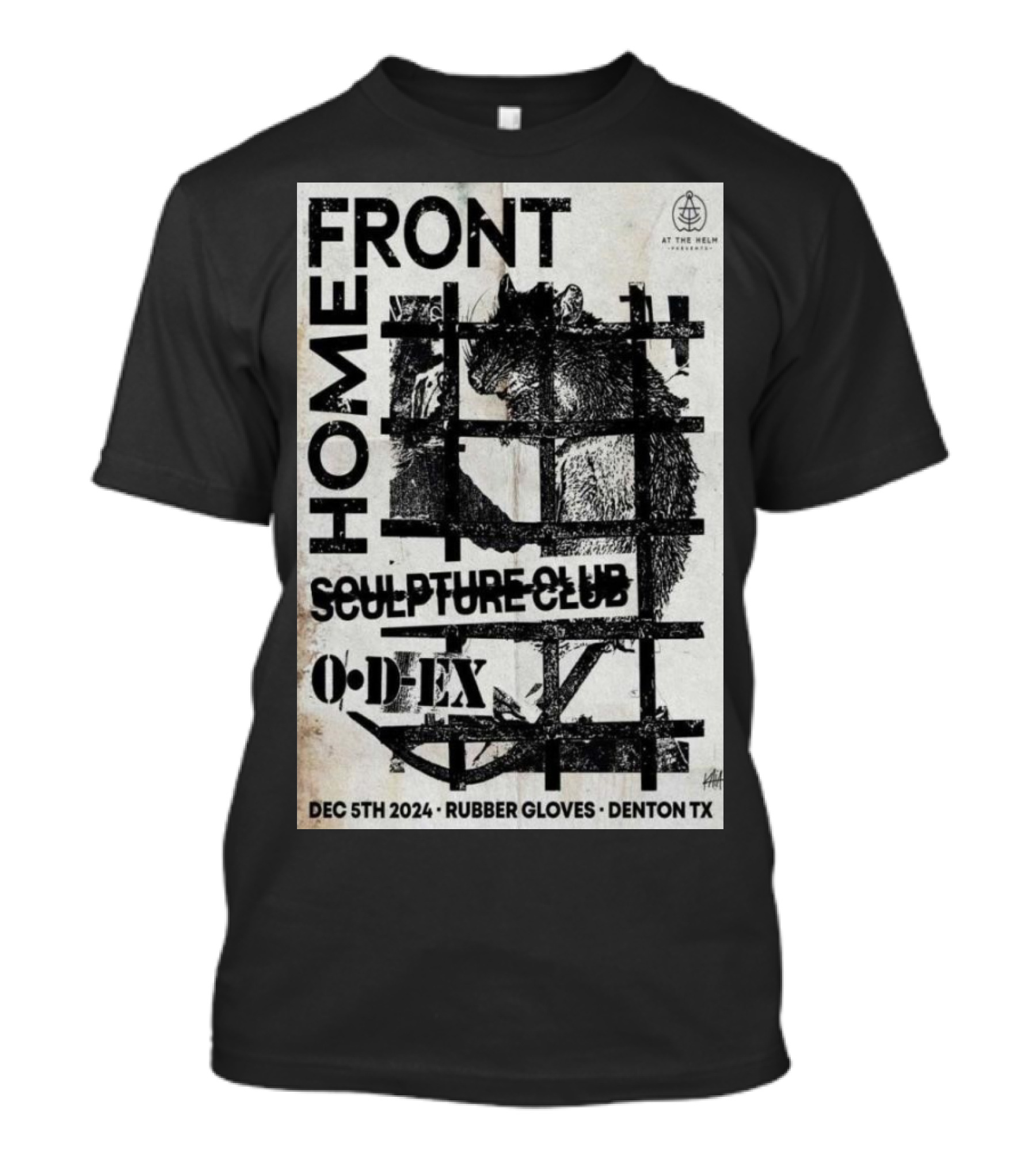 Home Front And Sculpture Club Live At Rubber Gloves Denton TX Dec 5 T-Shirt