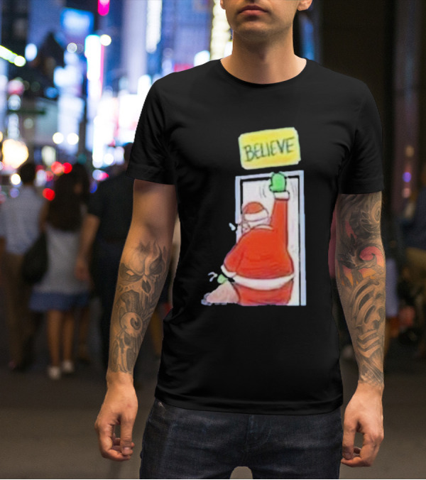 Santa Ted Lasso Believe Christmas Holiday Image T-Shirt